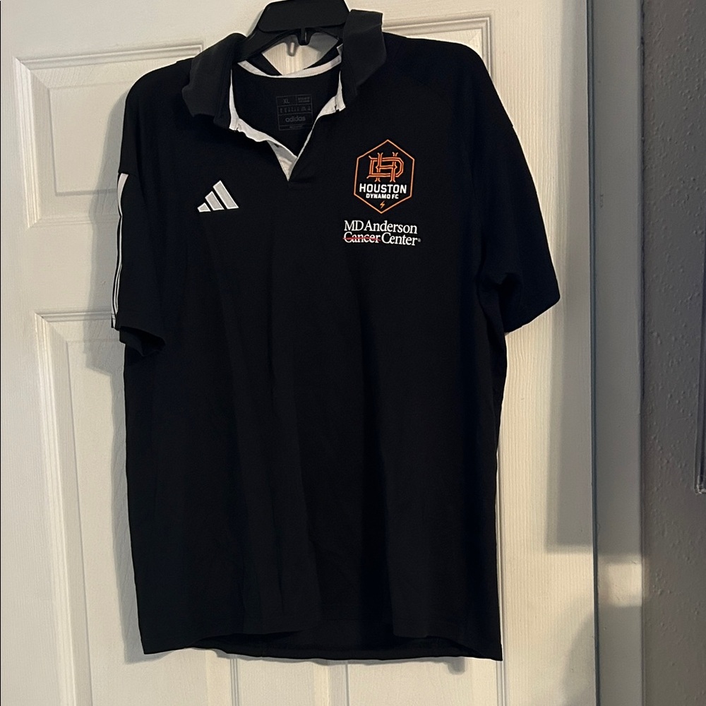 Adidas Black and White Houston Polo Shirt
